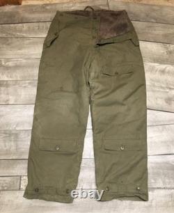 Vtg WW2 WWII US Air Army Force Type A-10 Winter Flight Bibs Pants OG Size 38