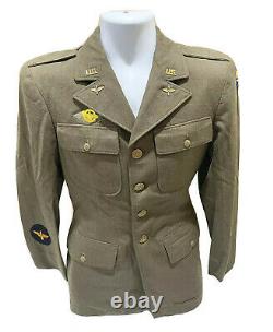 Vtg WWII 1940s US Army Air Force Cadet Dress Military Uniform Mens Jacket 36L