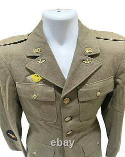 Vtg WWII 1940s US Army Air Force Cadet Dress Military Uniform Mens Jacket 36L