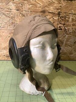 Vtg WWII Army Air Force Pilot Cap AN-H15 Bates Shoe Co INV-HC154