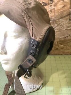 Vtg WWII Army Air Force Pilot Cap AN-H15 Bates Shoe Co INV-HC154