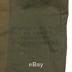 Vtg WWII Aviator's Kit Bag AN 6505-1 World War II Pilot US Army Air Corps