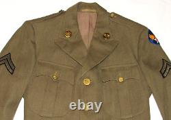 Vtg Wwii U. S. Army Wool Dress Jacket! Army Air Force & Communications Patches Xs