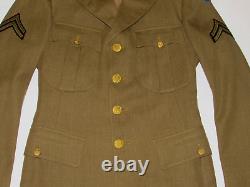 Vtg Wwii U. S. Army Wool Dress Jacket! Army Air Force & Communications Patches Xs