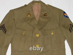 Vtg Wwii U. S. Army Wool Dress Jacket! Army Air Force & Communications Patches Xs