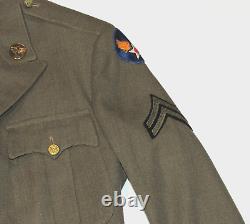 Vtg Wwii U. S. Army Wool Dress Jacket! Army Air Force & Communications Patches Xs