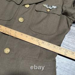 Vtg Wwii Usaaf Army Air Forces Staff Sergeant Wings Pin Patches Wool Jacket 39-s