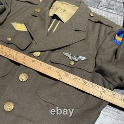 Vtg Wwii Usaaf Army Air Forces Staff Sergeant Wings Pin Patches Wool Jacket 39-s