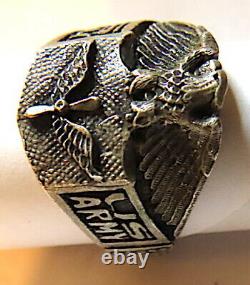 WW11, WW2, MEDAL PEARL HARBOR, STERLING ARMY AIR CORP RING, WINGS WithFULL EAGLE