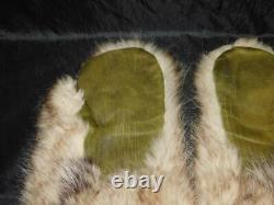 WW2 1941 Nome Alaska US Army Air Corps Fur Mittens Size L Green Leather Palm 40s