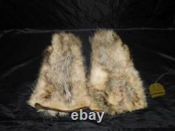 WW2 1941 Nome Alaska US Army Air Corps Fur Mittens Size L Green Leather Palm 40s