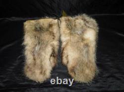 WW2 1941 Nome Alaska US Army Air Corps Fur Mittens Size L Green Leather Palm 40s