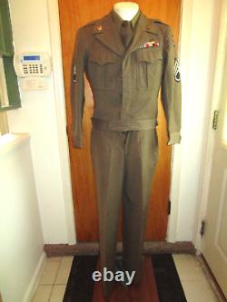 WW2, 1945, USAAF, US Army Air Force Ike Uniform, Staff Sgt, Engineer, Named