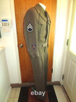 WW2, 1945, USAAF, US Army Air Force Ike Uniform, Staff Sgt, Engineer, Named