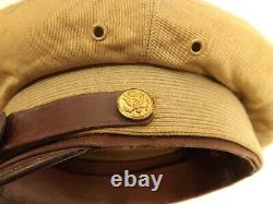 WW2 1946 US Army Air Corps Military Officers Khaki Visor service Cap size 7