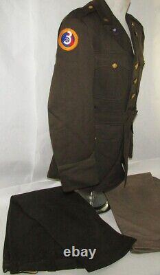 WW2 3rd/4th Army Air Forces Cadet Pilot Officer's Class A TunicWithPinks Green Pts