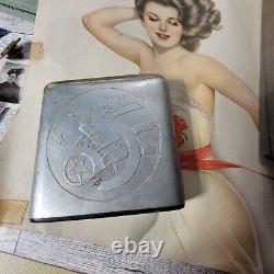 WW2 5th Army Air Corp Veterans Collection, Trench Art Cigarette Case Ect