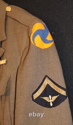 WW2 AAC Army Air Corps Winged Propeller PFC Class A Uniform Coat Pinwheel Patch