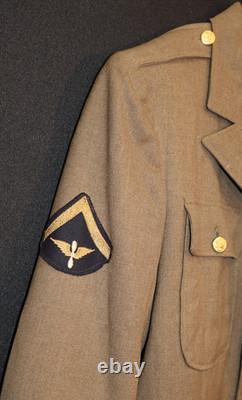 WW2 AAC Army Air Corps Winged Propeller PFC Class A Uniform Coat Pinwheel Patch