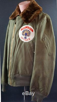 WW2 ARMY AIR FORCE B-15 FLIGHT JACKET with SQUADRON PATCH, NAMED
