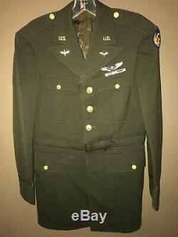 WW2 Army 8th Air Force Officers Dress Jacket USSAF Medals Patch Sterling Wings