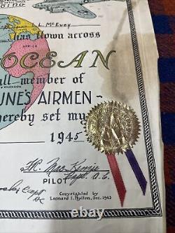 WW2 Army Air Corp Certificate Pilot B-54E Navigator Medical Patient 1945 Fdk2
