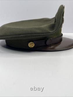 WW2 Army Air Corp Officers Crusher Visor Hat Cap Size 6-7/8 withbadge (1942)