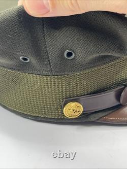 WW2 Army Air Corp Officers Crusher Visor Hat Cap Size 6-7/8 withbadge (1942)
