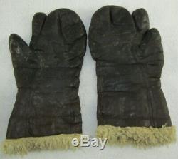 WW2 Army Air Corp Type A-11 Leather Flight Cap-Type A-9A High Altitude Gloves