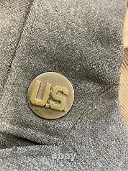 WW2 Army Air Corp Uniform With Bullion Patch English With Screw Back Disc