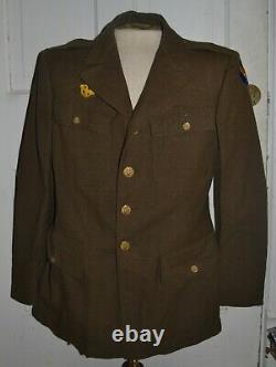 WW2 Army Air Corps ENLISTED MANS 4 Pocket JACKET LARGE SIZE 40R With Pants 33x33