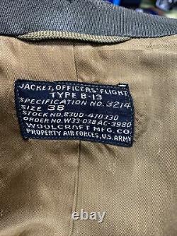 WW2 Army Air Corps Officer B 13 Flight Jacket. Shipping Included