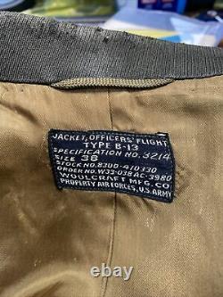 WW2 Army Air Corps Officer B 13 Flight Jacket. Shipping Included