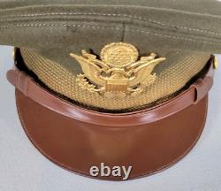 WW2 Army Air Corps Officers Crusher Visor Cap Badge NAMED DATED 1945 Captain
