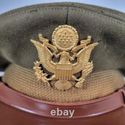 WW2 Army Air Corps Officers Crusher Visor Cap Badge NAMED DATED 1945 Captain