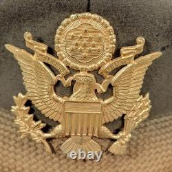 WW2 Army Air Corps Officers Crusher Visor Cap Badge NAMED DATED 1945 Captain