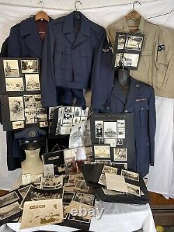 WW2 Army Air Corps Photographer Lot, Plane Crash Photos 164, Maine, Uniforms