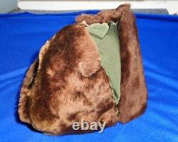 WW2 Army Air Corps Type B 9 Fur Flight Hat Large AAC AAF B-9 WWII