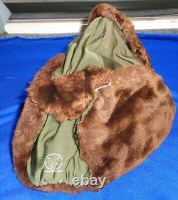 WW2 Army Air Corps Type B 9 Fur Flight Hat Large AAC AAF B-9 WWII