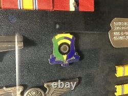 WW2 Army Air Corps Veteran Medal Display Case with Dog Tags