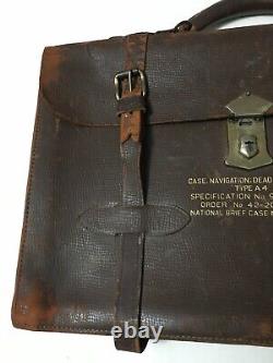 WW2 Army Air Force A-4 Pilot Leather Pouch Case, Navigation, Dead Reckoning
