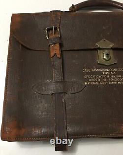 WW2 Army Air Force A-4 Pilot Leather Pouch Case, Navigation, Dead Reckoning