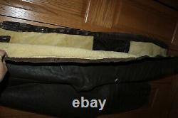 WW2 Army Air Force Extreme Cold Weather Leather Pants Suspenders Size 38 AN-T-35