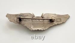 WW2 Army Military Air Force Air Gunner Wings Sterling Silver Lapel Pin 22 Grams