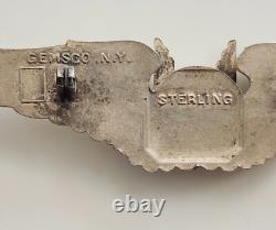 WW2 Army Military Air Force Air Gunner Wings Sterling Silver Lapel Pin 22 Grams