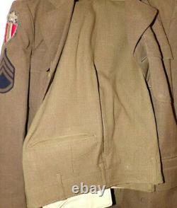 WW2 CBI US ARMY AIR CORP Coat Pants Cap Uniform Photos Named VICTOR DAVID