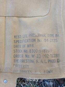 WW2 Era U. S. ARMY AIR FORCE Life Preserver Vest Type B4 #94-3135 Mae West