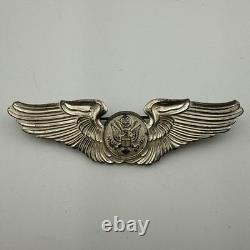 WW2/II US Army Air Corps Air Crew Member full-size wings pin sterling 20.2 Grams