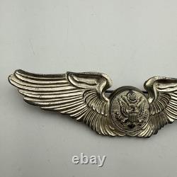 WW2/II US Army Air Corps Air Crew Member full-size wings pin sterling 20.2 Grams