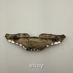 WW2/II US Army Air Corps Air Crew Member full-size wings pin sterling 20.2 Grams